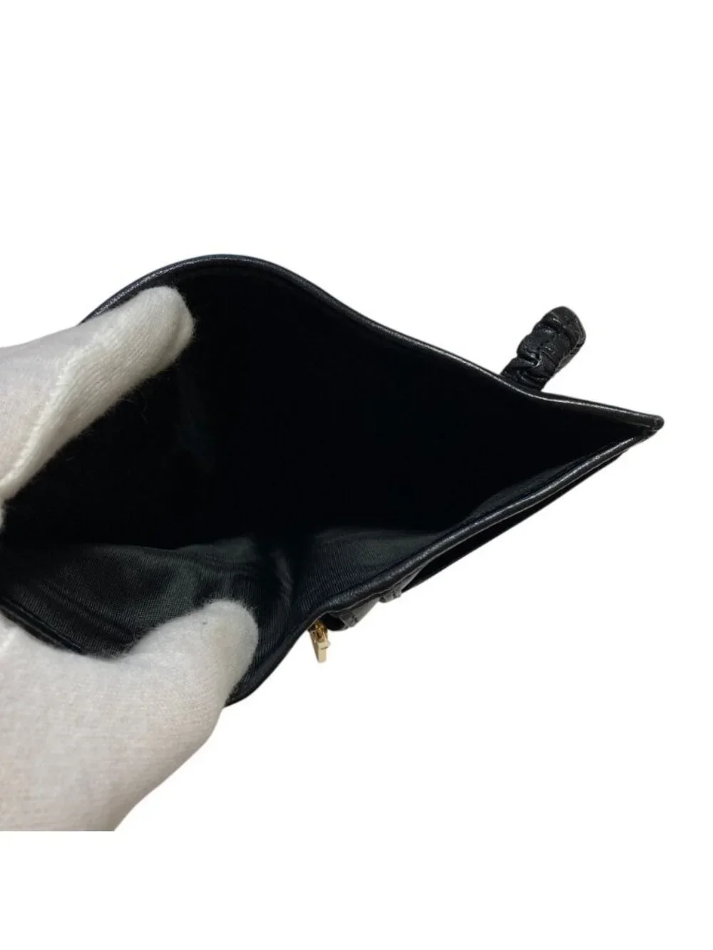 Miu Miu Leather Bifold Wallet with Band Black